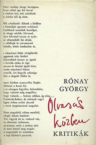 Rónay György - Olvasás közben (kritikák)