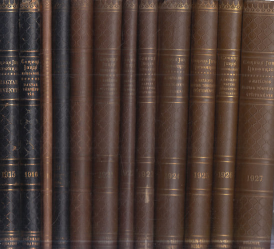 Trfy Gyula dr. (szerk.) - 12 db. Corpus Juris Hungarici- Magyar trvnytr (1915-1918, 1920-1927)- Millenniumi emlkkiads