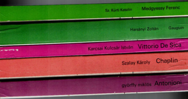 Harsnyi Zoltn, Karcsai Kulcsr Istvn, Szalay Kroly, Gyrffy Mikls, Sz. Krti Katalin - 5 db szemtl szemben sorozat egytt: Medgyessy, Antonioni, Chaplin, De Sica, Gauduin.