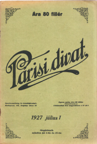 P�risi divat XXII. �vfolyam 1927. j�lius 1., 19. sz�m