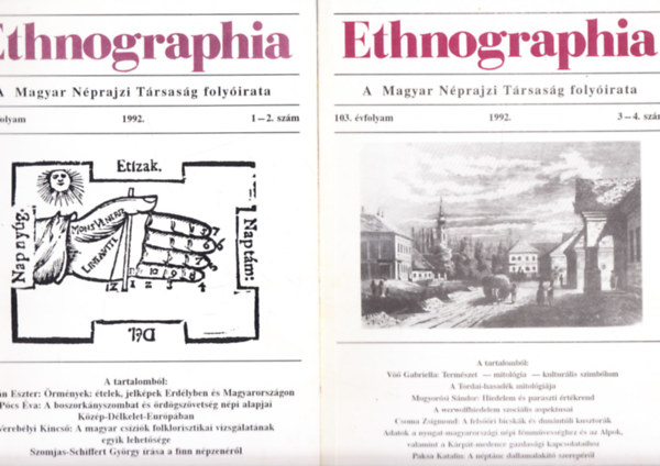 Lukcs Lszl (Szerk.) - Ethnographia - a Magyar Nprajzi Trsasg folyirata 1992 (103. vfolyam 1-4. szm)