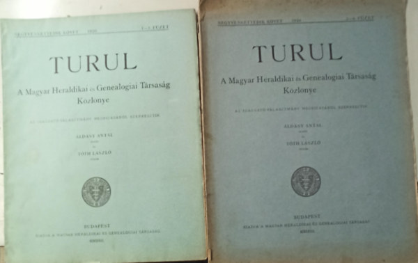 Áldásy Antal, Tóth László - Turul: 1928 1-4 füzet teljes (2 kötetben) - A Magyar Heraldikai és Genealogiai Társaság Közlönye