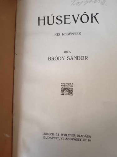 Brdy Sndor - Hsevk - Erzsbet dajka s ms cseldek  (kt teljes regny)