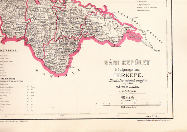 Hátsek Ignácz - Báni kerület közigazgatási térképe