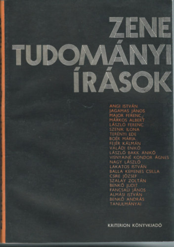 Benk Andrs (szerk.) - Zenetudomnyi rsok 1986