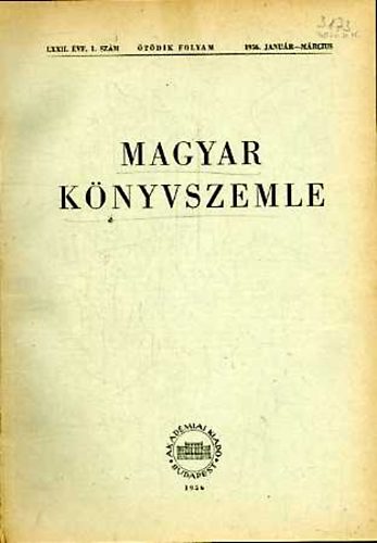 Khalmi Bla (szerk.) - Magyar Knyvszemle 76. vf. 2. szm