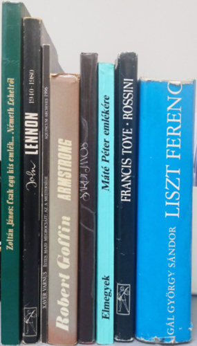 8 DB LETRAJZI KNYV: ZOLTN:CSAK EGY KIS EMLK...NMETH LEHELRL+JOHN LENNON 1940-1980+XAVR VARNUS:ISTEN MAJD MEGBOCST:AZ A MESTERSGE+GOFFIN AMSTRONG, A DZSESSZ KIRLYA+HADAI-MAG: SRDY JNOS+ELMEGYEK-MT PTER EMLKRE+TOYE:ROS