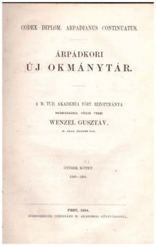 Wenzel Gusztv - rpdkori j okmnytr V. 1290-1301