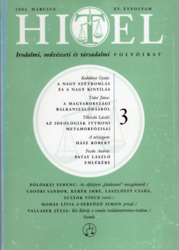 Csori Sndor (fszerk.) - Hitel - Irodalmi, mvszeti s trsadalmi folyirat (XV. vf. 2002. mrcius)