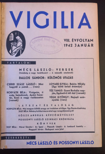 Mécs László (szerk.), Possonyi László (szerk.) - Vigilia VIII. évfolym 1942 január-december - Teljes