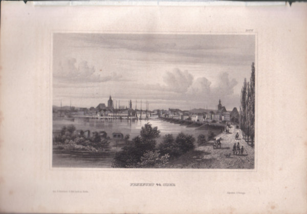 Frnkfurt a/a. Oder (Odesa menti Frankfurt, N�metorsz�g, Eur�pa) (16x23,5 cm m�ret� eredeti ac�lmetszet) (1856)