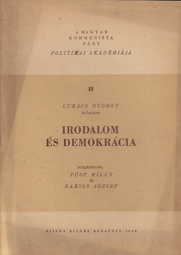 LUKCS GYRGY - Irodalom s demokrcia