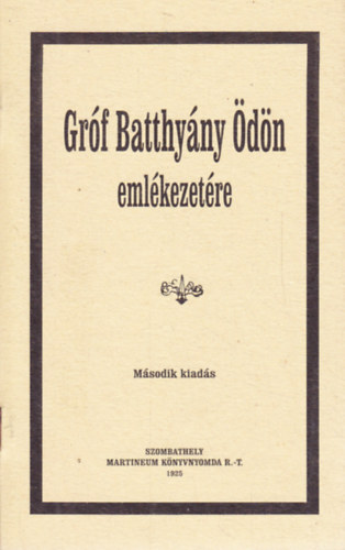 Gr�f Batthy�ny �d�n eml�kezet�re