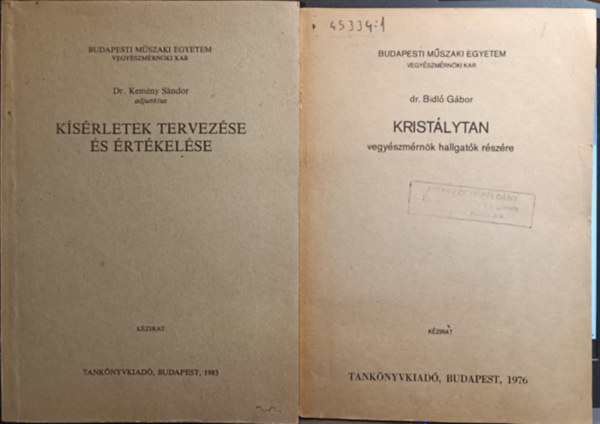 Dr. Kemny Sndor, Dr. Bid Kroly - Vegyszmrnki knyvcsomag