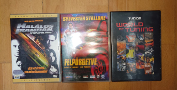 Vin Diesel, Paul Walker, Sylvester Stallone - 2 film f�szerepben sportaut�kkal: Felp�rgetve, Hal�los iramban + aj�nd�k World of Tuning DVD