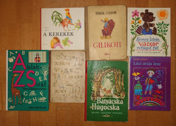 V. Szutyejev, Kormos Istvn, Trk Sndor, Szab Lrinc, Grimm testvrek - 6 klasszikus meseknyv ajndk Ablak-Zsirffal: Kerekek, Vackor vilgot lt, Gilikoti, Hrom arany alma, Lci ris lesz, Btycska, hgocska + ajndk Ablak-Zsirf