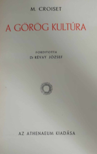 Maurice Croiset - A görög kultúra