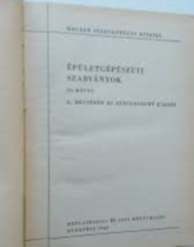 Jo�s Mih�ly (szerk.) - �p�letg�p�szeti szabv�nyok III.