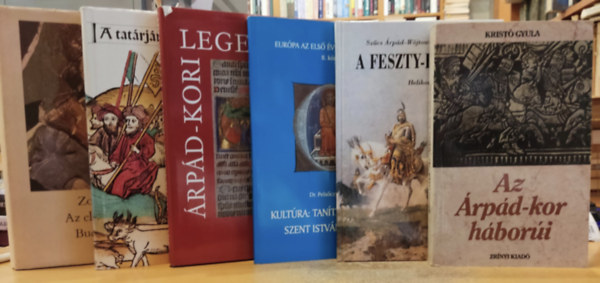 Kristó Gyula, Szűcs Árpád - Wójtowicz Malgorzata, Dr. Pelsőczy Ferenc, Érszegi Géza, Katona Tamás, Zolnay László - 6 db magyar történelem: Az Árpád-kor háborúi; A Feszty-körkép; Kultúra: Tanítás és nevelés Szent István korában; Árpád-kori legendák és intelmek; A tatárjárás emlékezete; Az elátkozott Buda - Buda aranykora