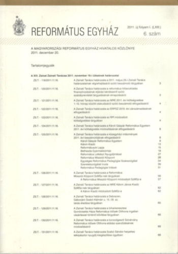 Református egyház 2011. új folyam 6. szám