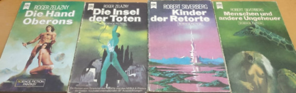 Roger Zelazny, Robert Silvenberg - 4 db Heyne Bcher Sci-Fi: Die Hand Oberons (3594); Die Insel der Toten (3366); Kinder der Retorte (3441); Menschen und andere Ungeheuer (3378)(4 ktet)