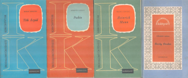 Makay Gusztáv, Németh László, Mádl Antal, Földes Anna - 4 db Irodalomtörténeti kiskönyvtár ( Tóth Árpád, Puskin, Heinrich Mann, Bródy Sándor )