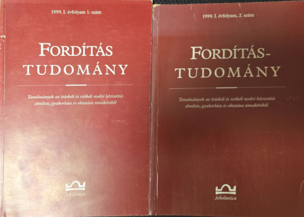 Klaudy Kinga (szerk.) - Ford�t�s Tudom�ny - 1999. I. �vfolyam 1. sz�m, 2. sz�m