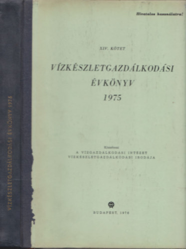 Vzkszletgazdlkodsi vknyv 1975 (XIV. ktet)