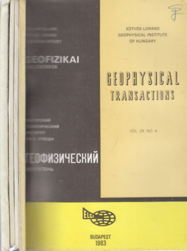 Sz. Kilnyi va (szerk.) - Geofizikai Kzlemnyek - Geophysical Transactions Vol. 29/1-4.