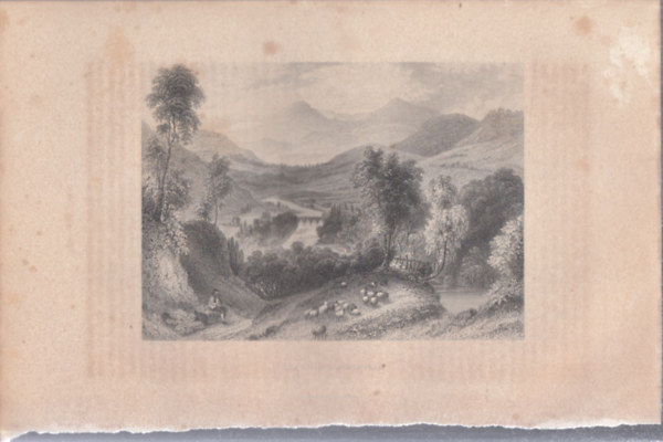 Thal Von Llangollen - Wales (28×18cm lapméretű eredeti acélmetszet, 1860-as évek)