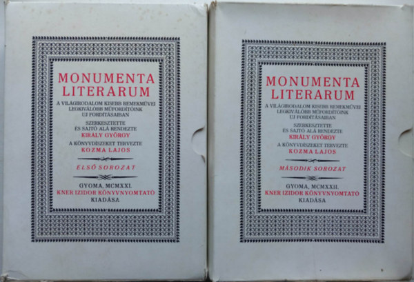 Király György; Kozma Lajos - Monumenta Literarum I-II. (1-24 füzet, teljes sorozat)- hasonmás kiadás