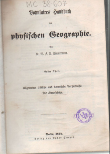 Populaires Handbuch der Physischen Geographie (1854)