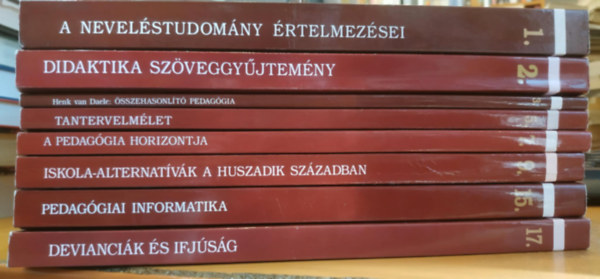 Papp János, Kozma Tamás, Brezsnyánszky László, Holik Ildikó, Szabó László Tamás, Henk van Daele, Buda Mariann - 8 db Pallas Debrecina: A neveléstudomány értekmezései (1.); Didaktika szöveggyűjtemény (2.); Összehasonlító pedagógia (3.); Tantervelmélet (5.); A pedagógia horizontja (7.); Iskola-alternatívák a huszadik században (9.)