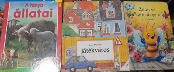 Klaus Bliesener - 3 db lapozó mesekönyv: A tanya állatai, Játékváros, Zümi és a katicabogarak