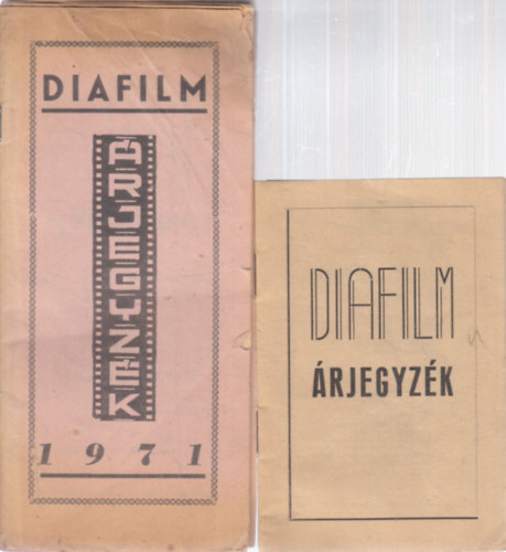 2 db. diafilm árjegyzék