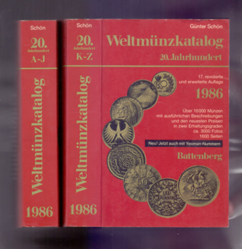Gnter Schn - Weltmnzkatalog 20. Jahrhundert (17. revidierte und erweiterte Auflage 1986) I-II.