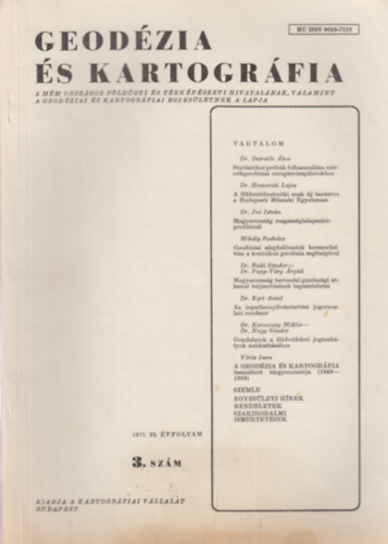 Dr. Jo Istvn (szerk.) - Geodzia s Kartogrfia 1977/3. szm