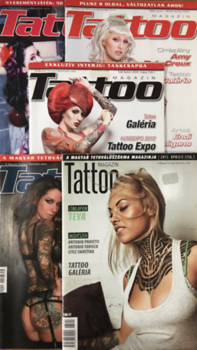 Hornyi Krisztin (Fszerk.) - Tattoo magazin - 2012 - 4 db + 2013. prilis
