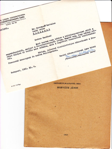 Trencsényi-Waldapfel Imre - Horváth János 1878-1961