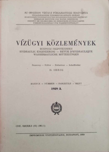 Ihrig Dnes (szek.) - Vzgyi Kzlemnyek 1959/3.