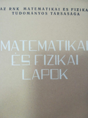 Matematikai �s fizikai lapok 3. 1960 m�rcius