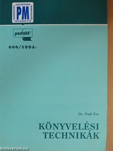 SZERZ Dr. Pal va LEKTOR Fekete Albertn - Knyvelsi technikk