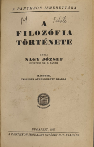 Dr. Nagy Jzsef - A filozfia trtnete