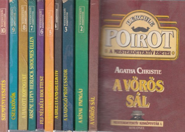 Agatha Christie, Earl Derr Biggers, Erle Stanley Gardner, Sir Arthur Conan Doyle, Ellery Queen, Georges Simenon, Maurice Leblanc, John Dickson Carr, Mika Waltari - Mesterdetektív kiskönyvtár 1-10. (A vörös sál + A kínai papagáj + A dadogó professzor + A dilettáns detektív + A mandarin bűnügy + Fej nélküli holttest + Arsséne Lupin Herlock Sholmes ellen + A halott kopogtat + Cselszövők + Szemfé