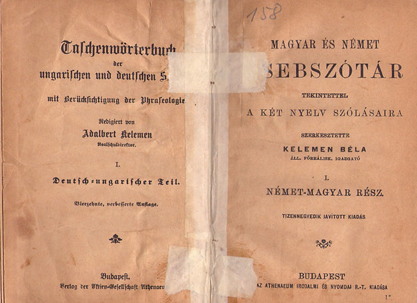 Kelemen Bla - Nmet-magyar s magyar-nmet zsebsztr