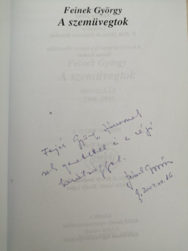 Feinek Gy�rgy - A szem�vegtok. Novell�k, 1994-1995 (Dedik�lt)
