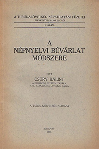 Csry Blint - A npnyelvi bvrlat mdszere