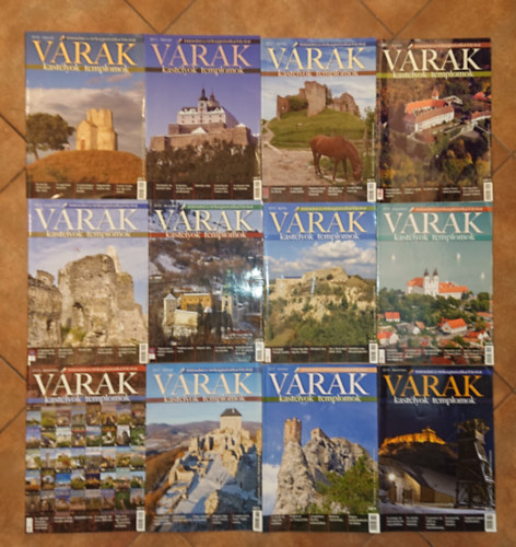 13 szm a Vrak,kastlyok, templomok cm kiiadvnybl (2010-2017): 2010. februr, 2011. februr, 2011. prilis, 2011. oktber, 2012. augusztus, 2012. december, 2013. prilis, 2013. augusztus, 2013. december, 2017. februr, 2017. oktbe