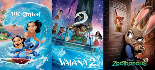 Koechlin, Sophie, Suzanne Francis, Natacha Godeau - 3 db meseknyv a Disney Klasszikusok sorozatbl: Lilo s Stitch + Vaiana 2 + Zootropolis