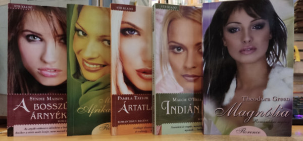 Syndie Maison, Maggie O'Brian, Pamela Taylor, Theodora Green, Marta Rovira - 5  db Florence romantikus regny: A bossz rnykban; Afrikai jszakk; rtatlansgom bnei; Indin nyr; Magnlia